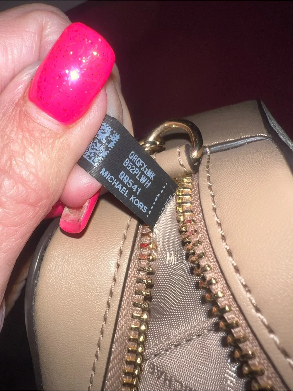 Michael Kors Two-Tone Beige/Tan MK Signature Crossbody